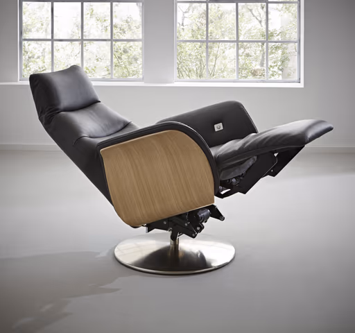 Relaxsessel Trona - Größe L, inkl. Relaxfunktion/ Kopfteil verstellbar (motorisch), Leder, Anthrazit