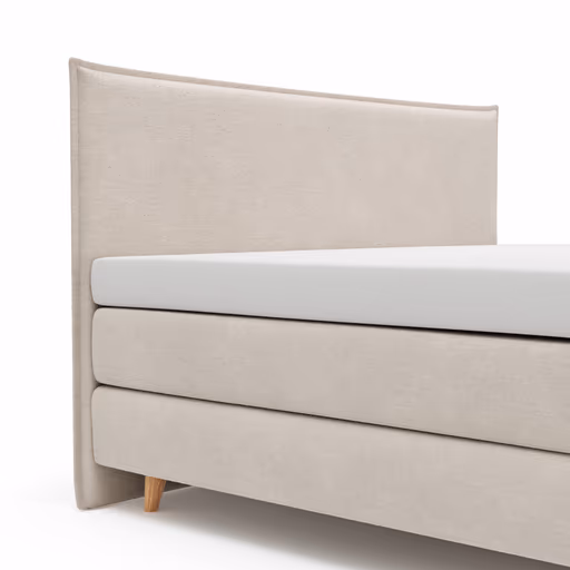 Boxspringbett Aspö - Liegefläche ca. 180x200 cm, Stoff, Ecru