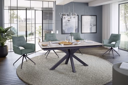 Esstisch MELANIA - ausziehbar, LB ca. 180x95, Keramik, Braun