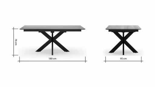 Esstisch Liora - ausziehbar, LB ca. 180x95 cm, Wildeiche massiv, natur geölt