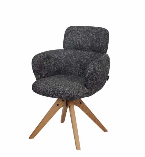 Armlehnstuhl MANJA - drehbar, Stoff, Graublau