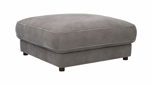 Hocker Juni - LB ca. 90x90 cm, Cord, Dunkelgrau
