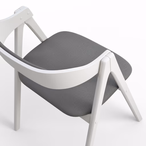 Armlehnstuhl Edge - Buche, Weiß