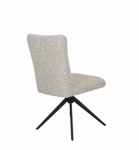 Stuhl MYLENE - drehbar, Stoff, Schwarz-Weiß