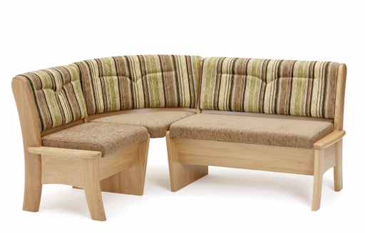 Eckbank - BT ca. 136x176 cm, Stoff, mehrfarbig, Grün-Braun