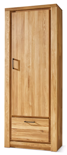 Garderobenschrank Farmingdale - Rechtsanschlagend, Eiche massiv, natur geölt
