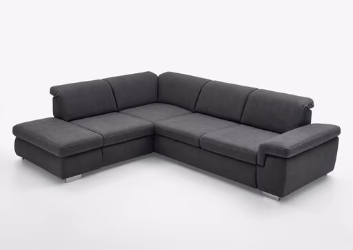 Ecksofa - 1,5-Sitzer mit Ecke rechts, Stoff Dunkelgrau