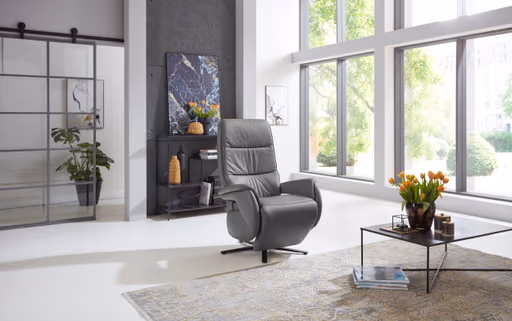 Fernsehsessel EM Pirna HV - Relaxfunktion, Leder, Anthrazit