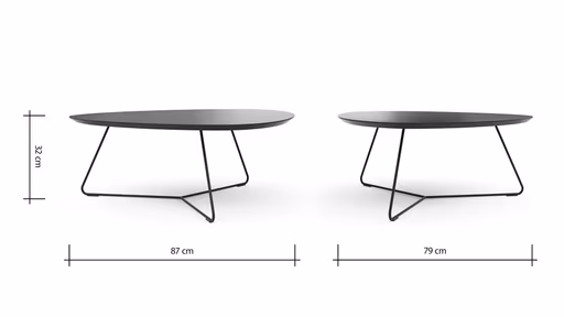 Couchtisch Fano - LBH ca. 87x78x33 cm, Fenix, Schwarz
