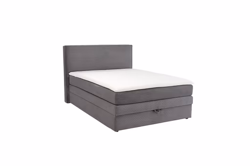 Boxspringbett JANETT- Liegefläche ca. 140x200 cm, Stoff, Grau