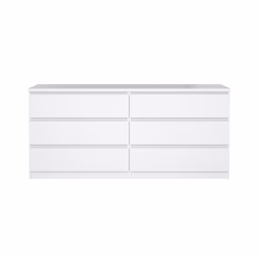 Kommode - B ca. 154 cm, Weiß Hochglanz