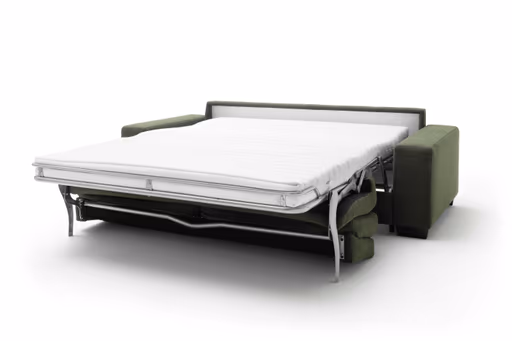 Sofa Nuoro - 3-Sitzer inkl. Schlaffunktion, Stoff, Olivgrün