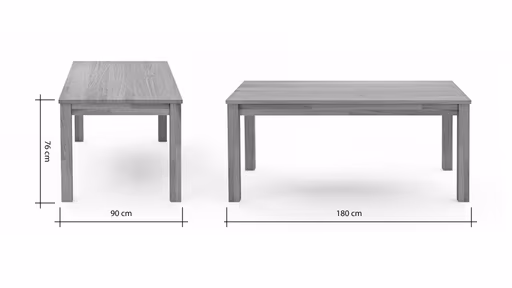 Esstisch Dinner - LB ca. 180x90 cm, Wildeiche massiv