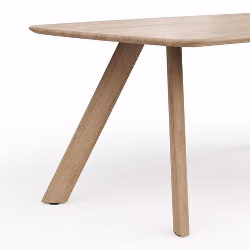 Esstisch Nayara - LB ca. 200x100 cm, Eiche massiv, satin gebeizt matt lackiert