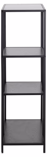 Bücherregal - Esche schwarz, Metall schwarz