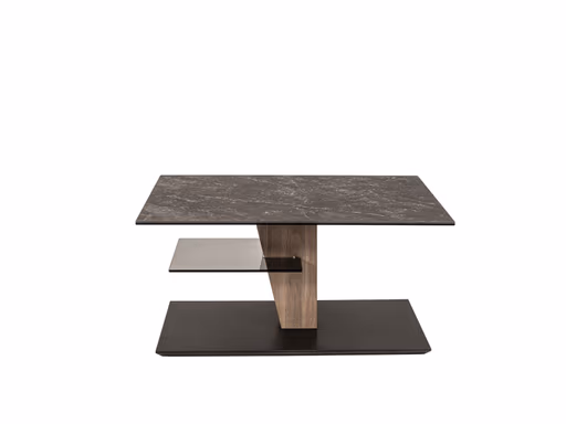 Couchtisch - höhenverstellbar, LBH. ca. 90x60x47-65 cm, Keramik, Schwarz