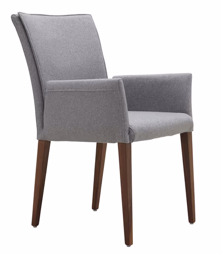 Armlehnstuhl Floriana - Stoff, Hellgrau