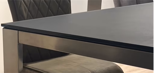 Esstisch - LB ca. 160x90 cm, Glas, Schwarz