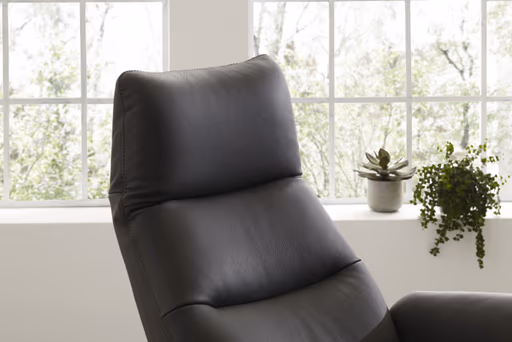 Relaxsessel Trona - Größe L, inkl. Relaxfunktion/ Kopfteil verstellbar (motorisch), Leder, Anthrazit