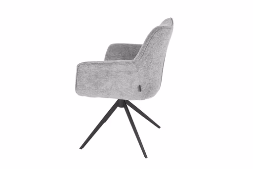Armlehnstuhl MAIKE - drehbar, Stoff, Hellgrau