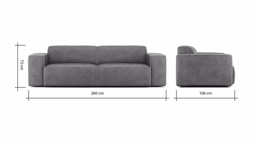 Sofa Elementos - 3-Sitzer, Stoff, Natur