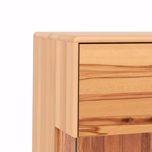 Vitrine Hillsboro - inkl. Beleuchtung, Anschlag Rechts, Buche/Kernbuche natur, geölt