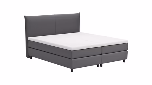 Boxspringbett Hatu - Liegefläche ca. 180x200 cm, Stoff, Anthrazit