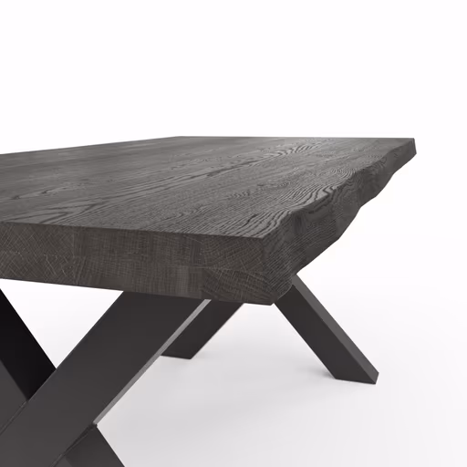 Esstisch Clifton - LB ca. 200x100 cm, Zerreiche massiv, Smoke