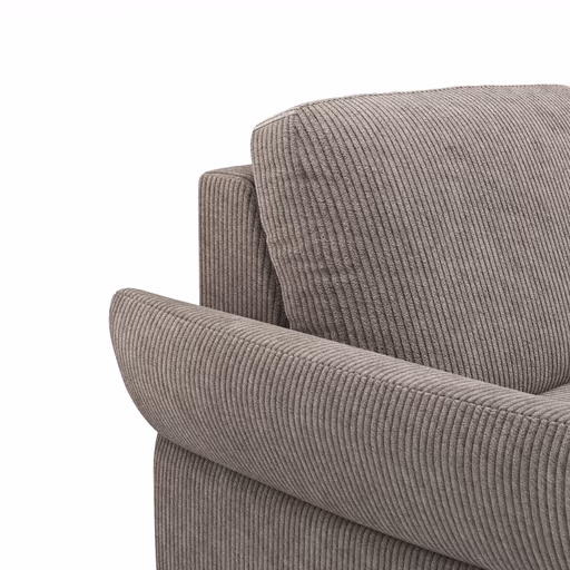 Ecksofa Rockport A - 2,5-Sitzer mit Ecke rechts inkl. Armlehne klappbar, Stoff, Braun