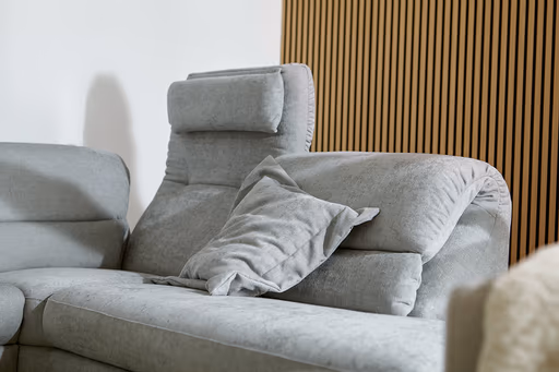 Ecksofa Jacksonville - 3-Sitzer medium, Eckelement und Abschlussteil rechts, inkl. Rückenverstellung, Stoff, Hellblau