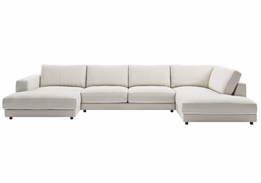 Wohnlandschaft - Longchair links mit 3-Sitzer und Ecke rechts