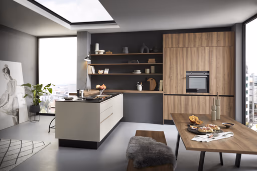 Inselküche 53.210 CO 3 522, Victoria Nussbaum Nachbildung