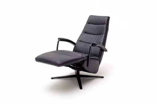 Relaxsessel Rafael - inkl. Relaxfunktion (motorisch), Leder, Schwarz