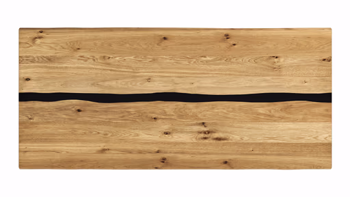 Esstisch Kima - LB ca. 220x100 cm, Wildeiche massiv mit Epoxid-Harz