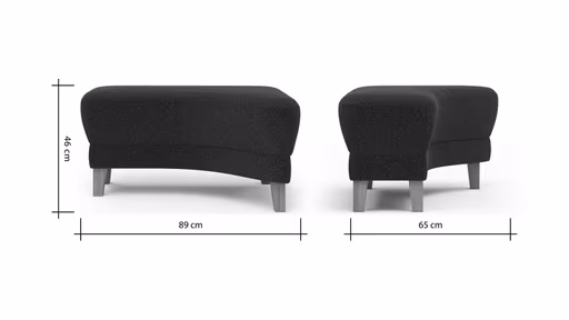 Hocker Stamford - gebogen, Rechts, LB ca. 89x65 cm, Stoff, Dunkelblau