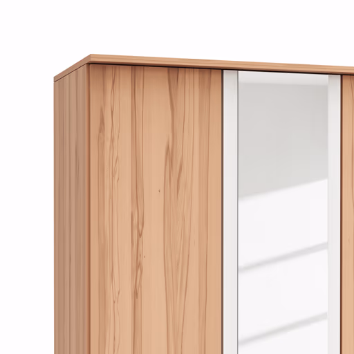 Drehtürenschrank Viana - B. ca. 225 cm, Furnier, Kernbuche, Weiß