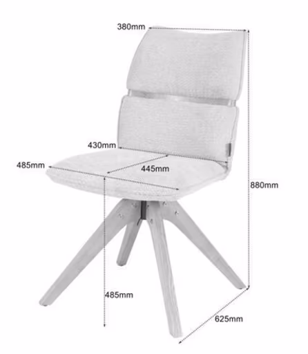 Stuhl MAROU - drehbar, Stoff, Beige