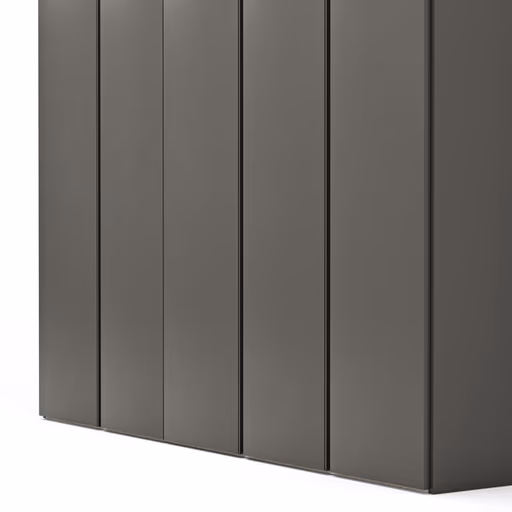 Drehtürenschrank Loretto - B ca. 254 cm, Melamin matt, Anthrazit