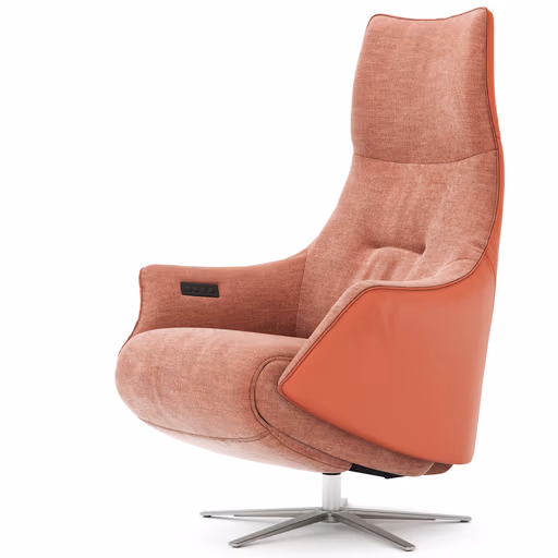 Relaxsessel Girona -  inklusive motorischer Relaxfunktion, Stoff, Leder, Rose