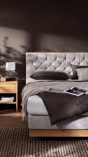 Boxspringbett Alpin Luxe - Liegefläche ca. 180x200 cm, Stoff, Graubeige