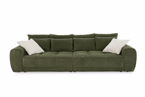 Megasofa JANNI - 3-Sitzer, Stoff, Dunkelgrün