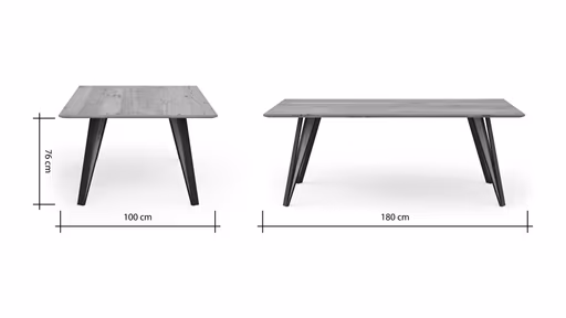 Esstisch Dinner - LB ca. 180x100 cm, Balkeneiche massiv
