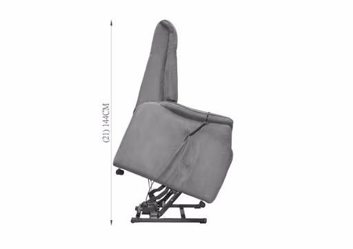 TV-Sessel MALEK - Aufstehhilfe, Relaxfunktion, Kopfteilverstellung, Stoff, Hellbraun