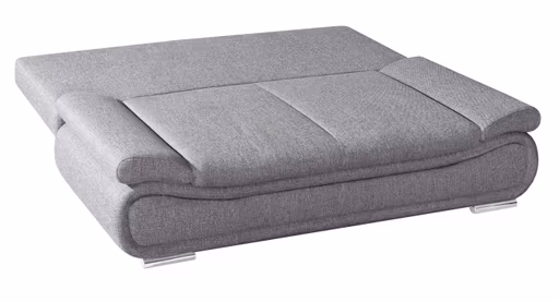 Querschläfer - Schlaffunktion mit Bettkasten, Armlehne verstellbar, Stoff, Grau