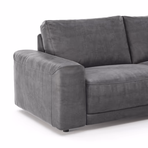 Ecksofa Balok - 2,5-Sitzer mit Longchair groß rechts, Stoff, Anthrazit