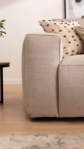 Ecksofa Lilaia - 3-Sitzer XL links, Ecke mit 1,5-Sitzer XL Tief, Stoff, Kaschmir