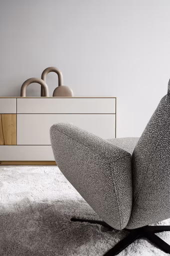 Einzelsessel Terni - Relaxfunktion, Sternfuss, Stoff, Hellblau