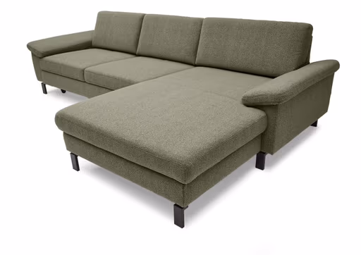 Ecksofa CALM MOVE - Ecke rechts inkl. Schlaffunktion, Microfaser, Grün