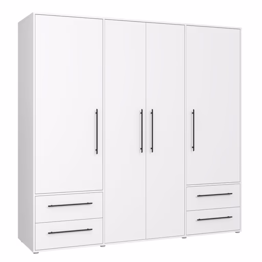Drehtürenschrank FATHIE- B ca. 206 cm, Weiß