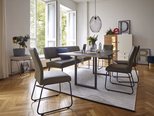 Polsterstuhl Carmelo - Leder, Olive